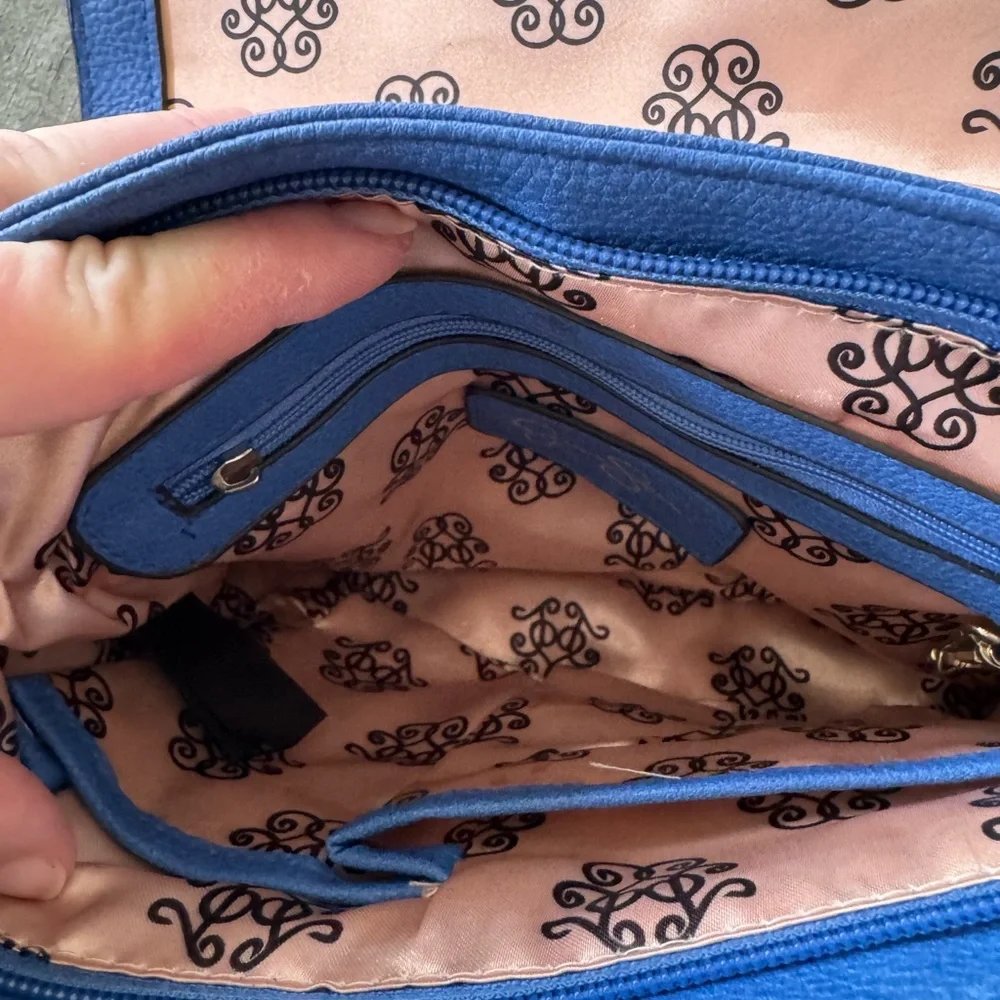 Cobalt Blue Leather Crossbody Bag